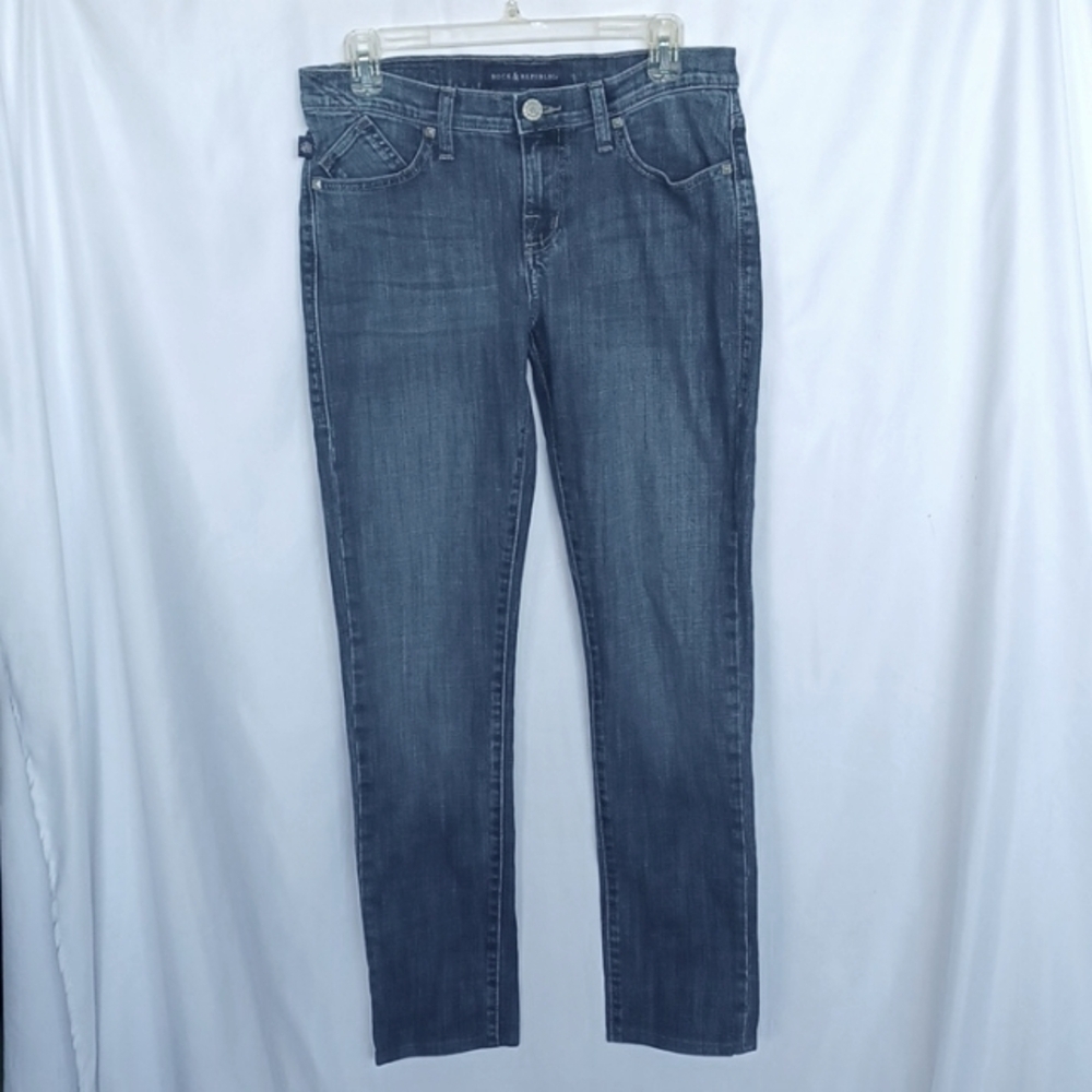 Rock & Republic Berlin Skinny Jeans, Sz 10M, 16" Waist, 9" Rise, 30" Inseam